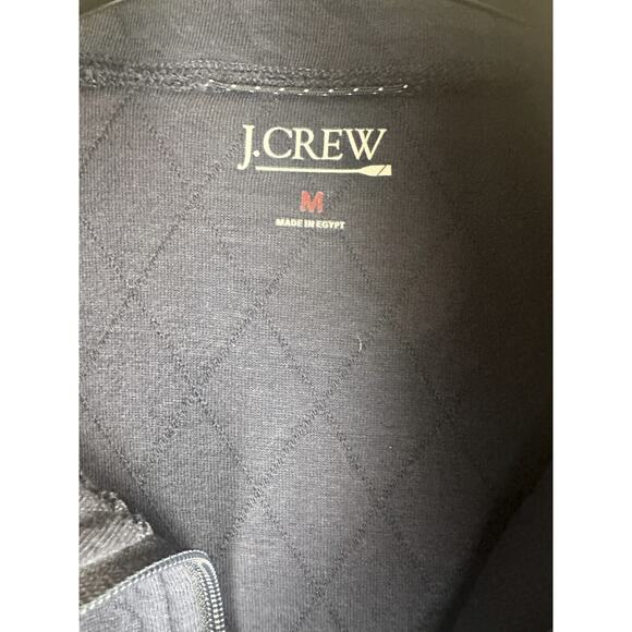 J. Crew Quilted Half Zip Pullover Colorblock BT355 Navy Blue Green Men's Medium - Picture 7 of 9